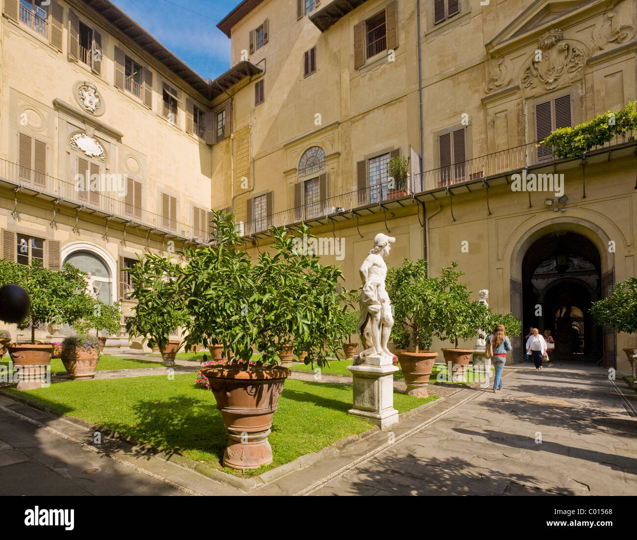 Hof des Palazzo Medici Riccardi in Florenz, Toskana, Italien, Europa Stockfoto