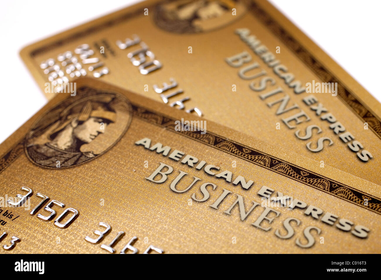 Kreditkarten American Express, Amex, Gold Business Card Stockfoto