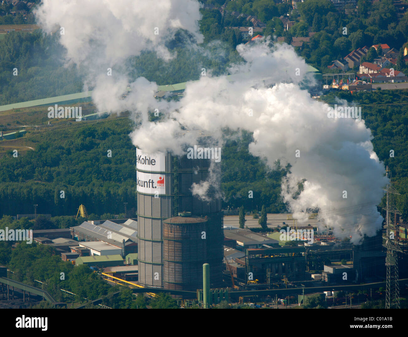 Luftaufnahme, Kokerei Prosper, Bottrop, Essen, Ruhrgebiet, Nordrhein-Westfalen, Deutschland, Europa Stockfoto