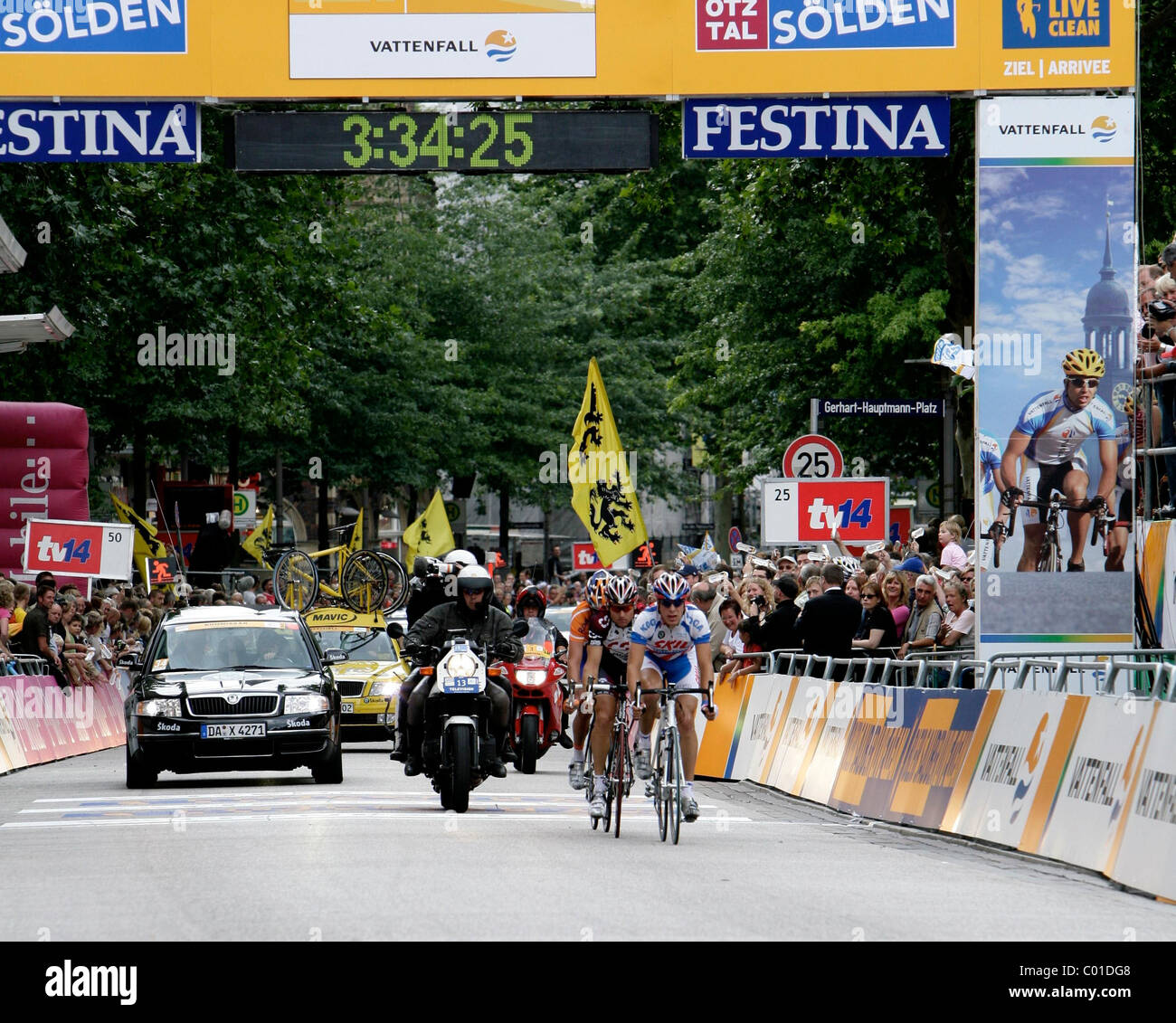 Atmosphäre der Vattenfall Cyclassics Hamburg, Deutschland - 19.08.07 Stockfoto