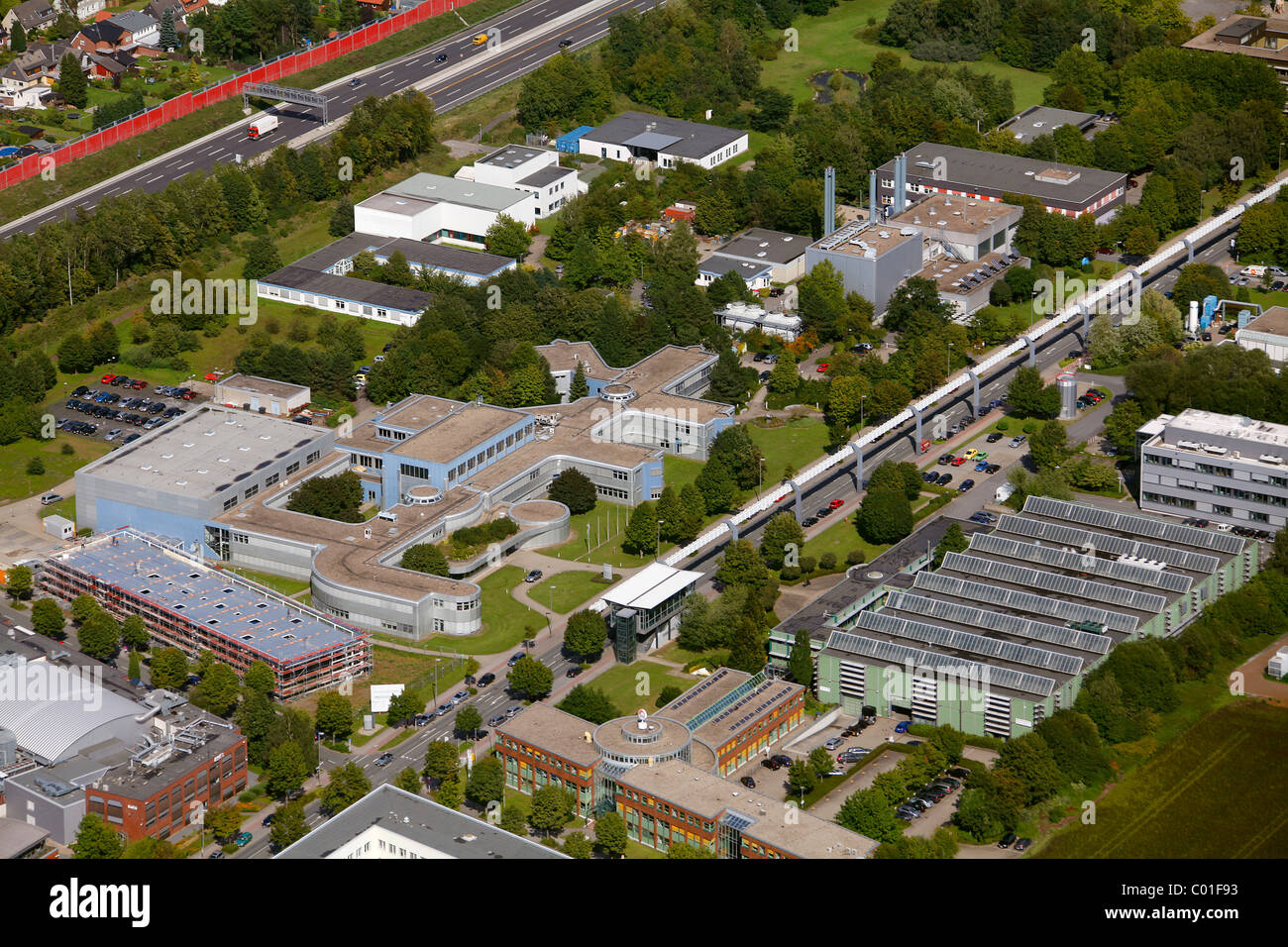 Luftaufnahme, Technologie Park Dortmund, Universität Dortmund, das Fraunhofer-Institut, Dortmund, Ruhrgebiet Stockfoto