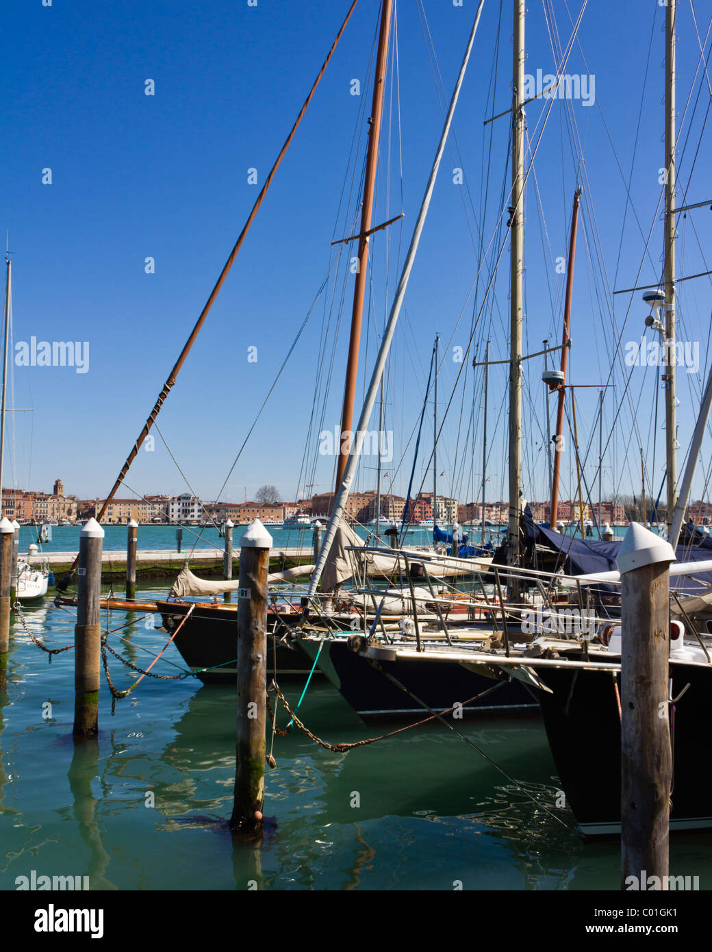 Marina auf der Insel San Giorgio, Venedig Stockfoto