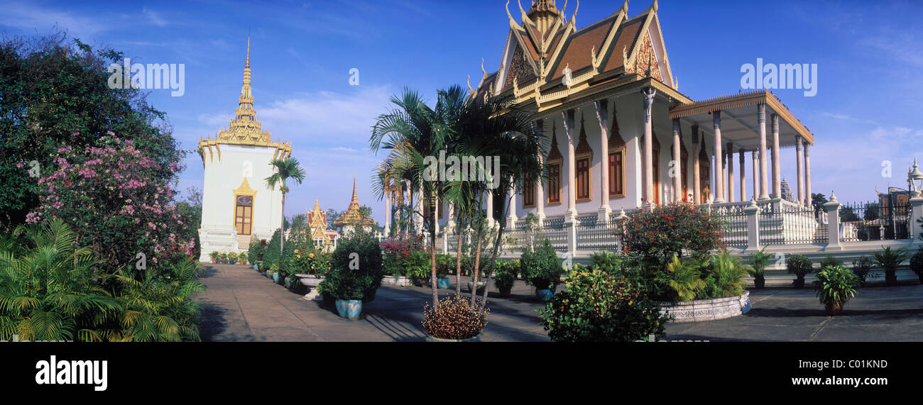 Silber-Pagode, Königspalast, Phnom Penh, Kambodscha, Indochina, Südostasien, Asien Stockfoto