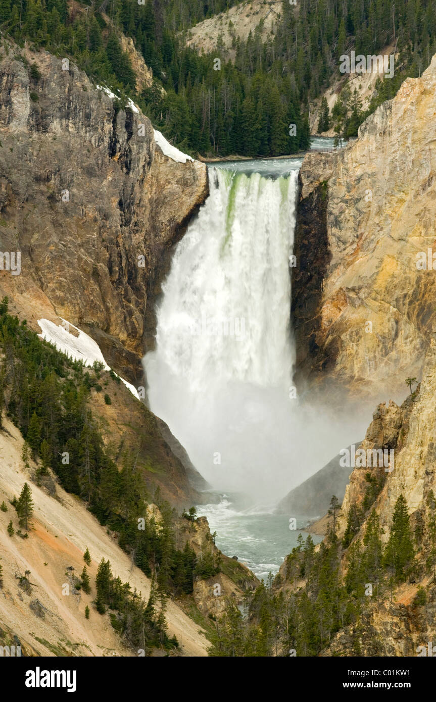 Niedrigere Wasserfälle des Yellowstone River, Grand Canyon des Yellowstone, Yellowstone-Nationalpark, Wyoming, USA, Nordamerika Stockfoto
