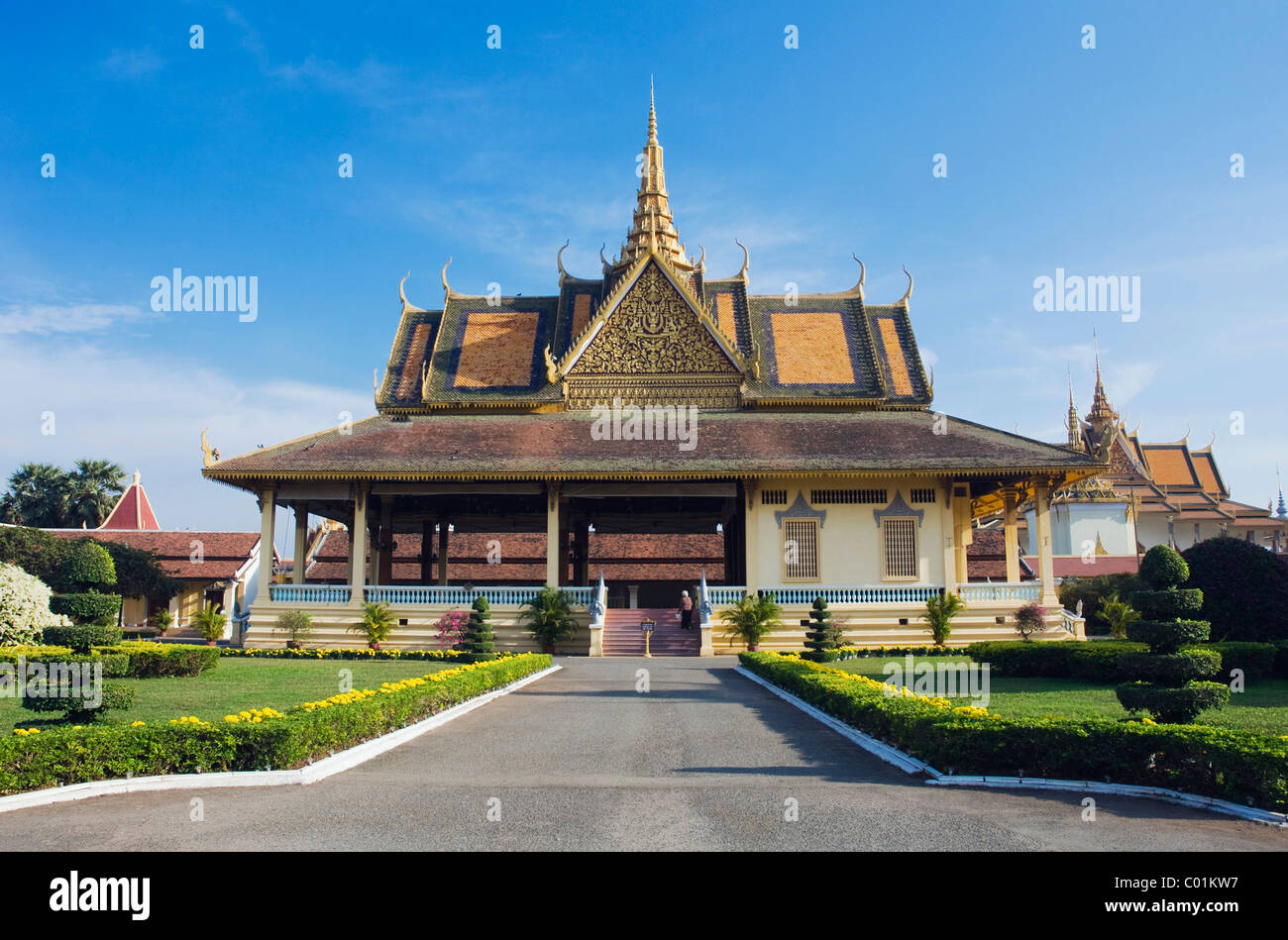 Bankettsaal, Königspalast, Phnom Penh, Kambodscha, Indochina, Südostasien, Asien Stockfoto