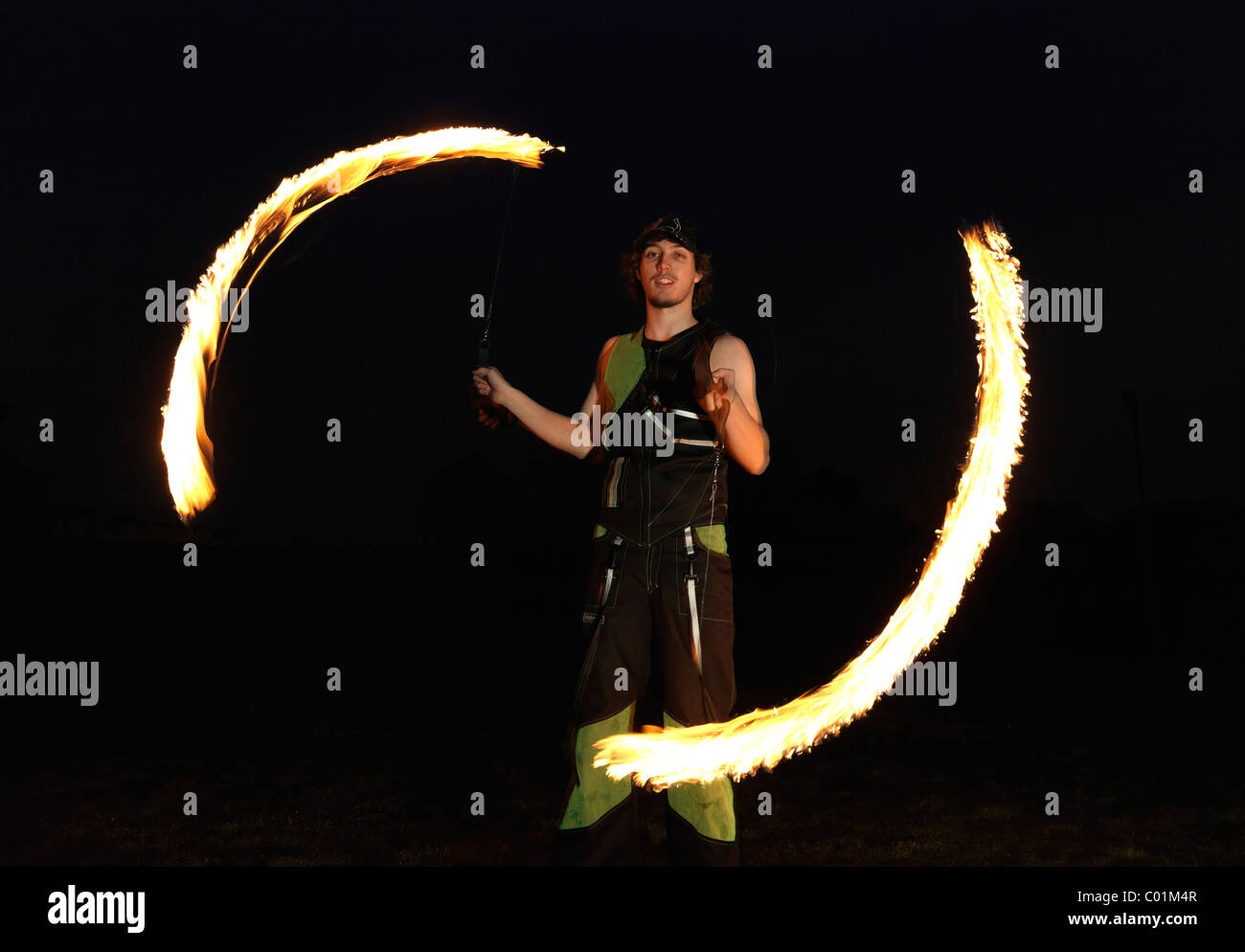 Feuerschlucker, jonglieren Stockfoto