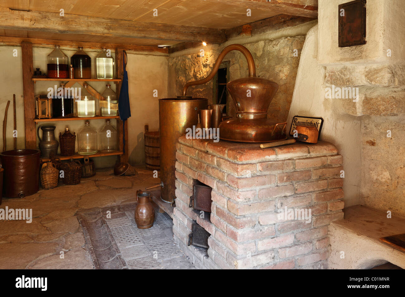 Brennerei, Markus Wasmeier Bauernhof und Wintersportmuseum Schliersee, Upper Bavaria, Bayern, Deutschland, Europa Stockfoto