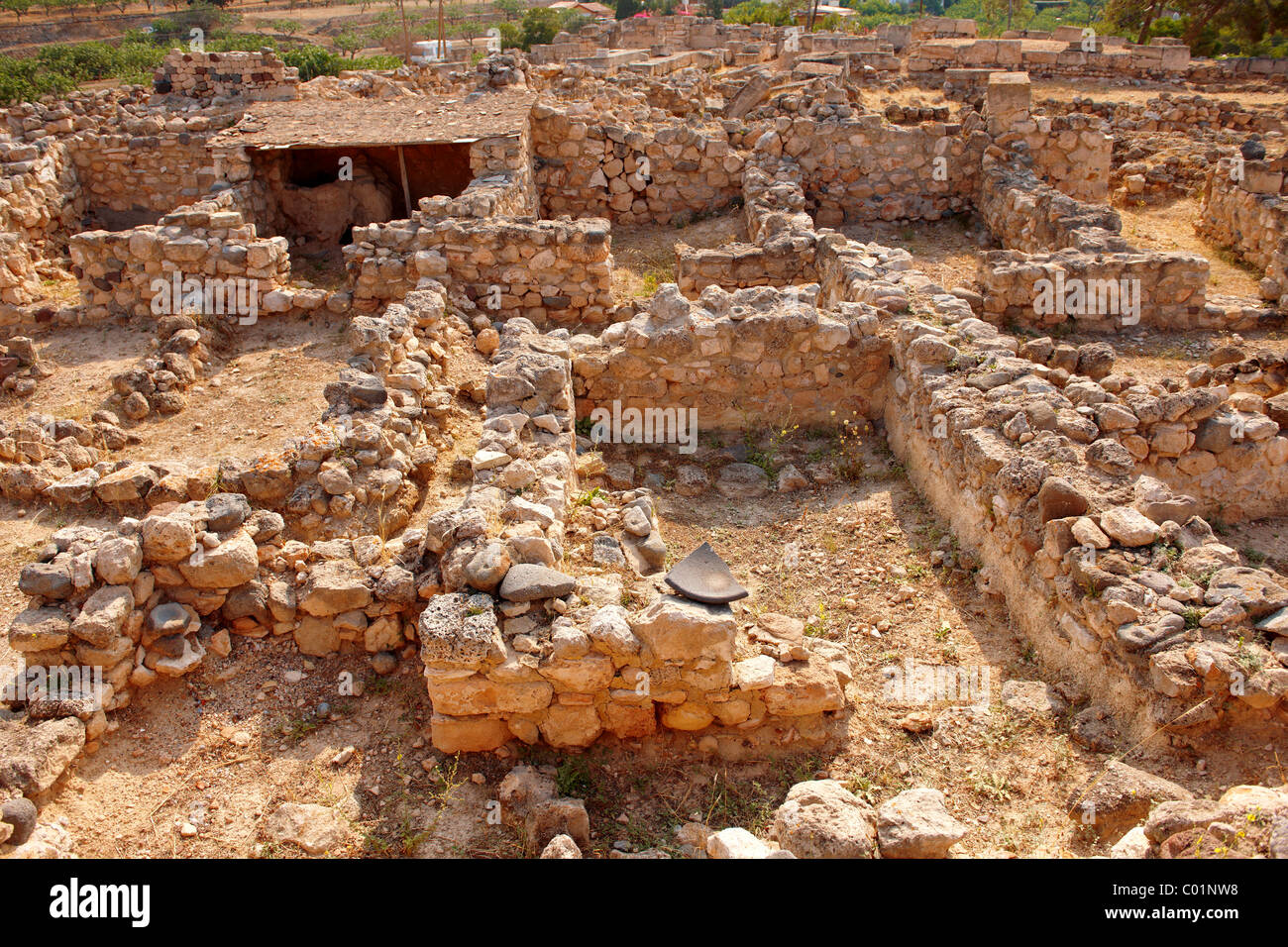 Die griechische archäologische Stätte des antiken Aegina, Kolna, griechische Saronischen Inseln Stockfoto