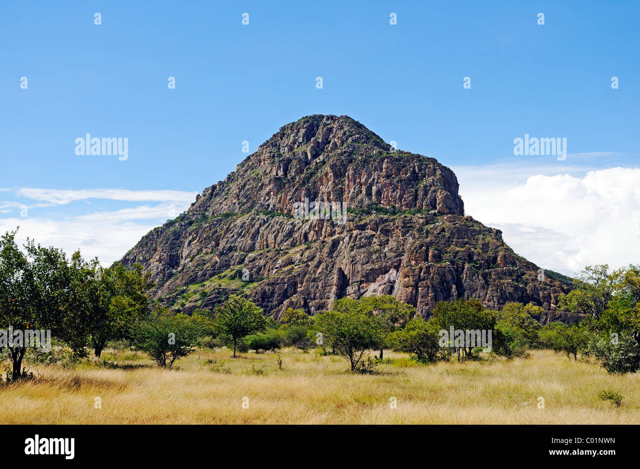 Heiliger Berg 'Mann', UNESCO World Heritage Tsodilo Hills, Botswana, Afrika Stockfoto