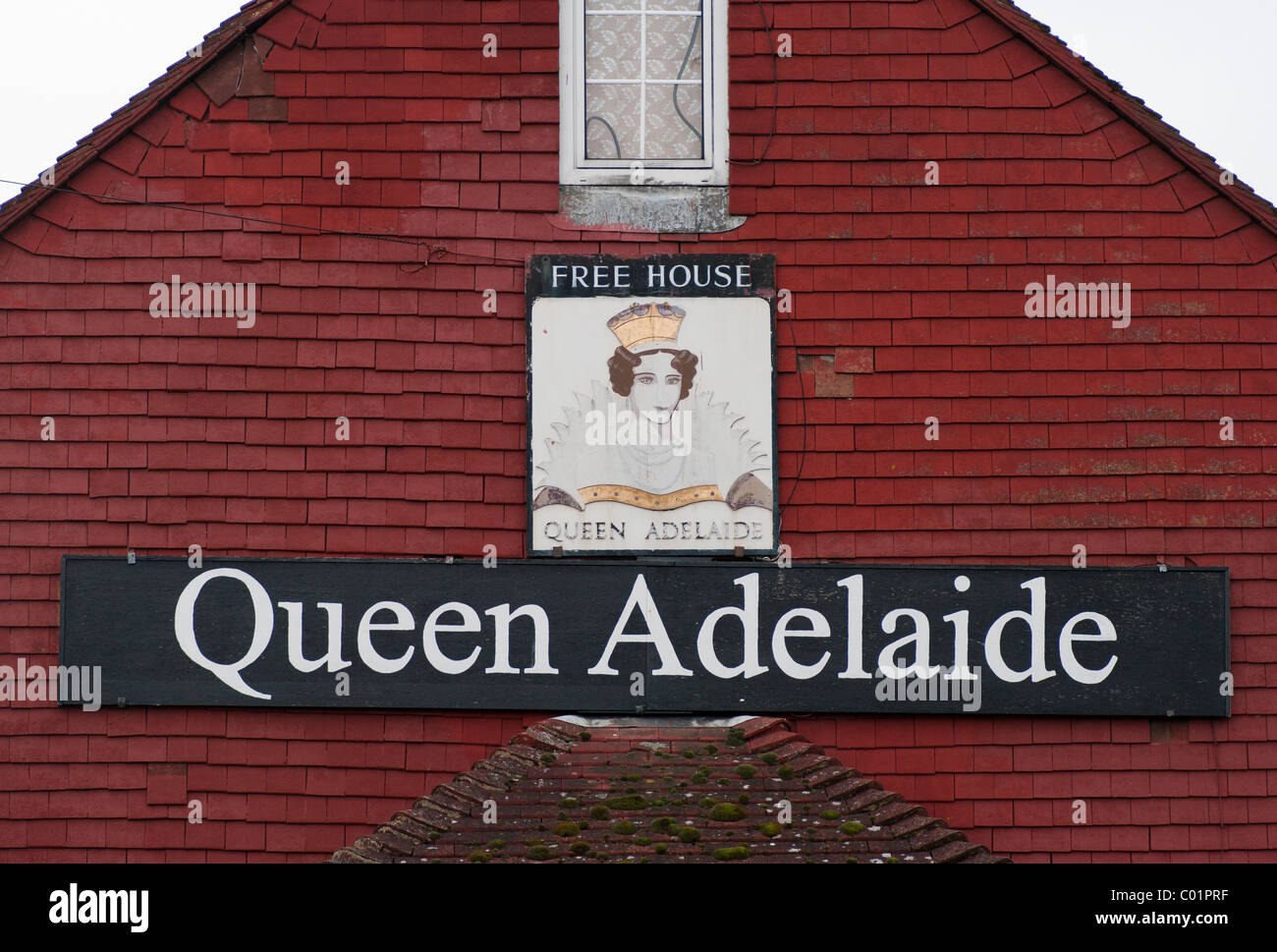 Königin Adelaide Pub Schild Stockfoto