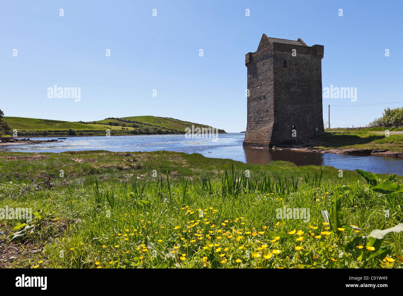 Rockfleet Castle, auch bekannt als Carrigahowley in der Nähe von Newport, Carraigahowley Burg, Provinz Connacht, Republik Irland Stockfoto