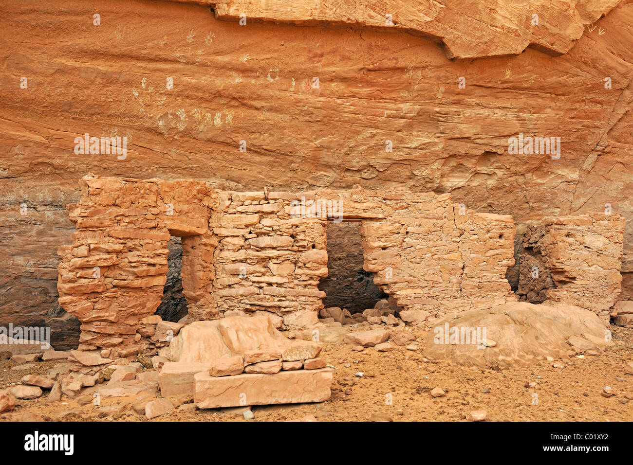 Haus von vielen Händen bleibt etwa 1500 Jahre alt der Indianer, Mystery Valley, Arizona, USA, Nordamerika Stockfoto