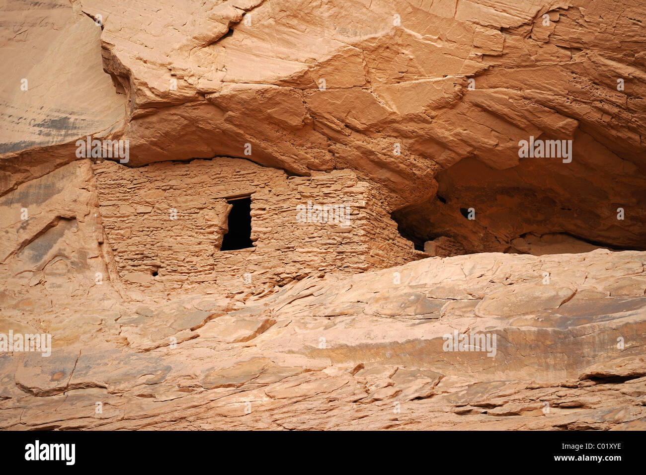 Das lange Haus, etwa 1500 Jahre alt bleibt der Indianer, Mystery Valley, Arizona, USA, Nordamerika Stockfoto