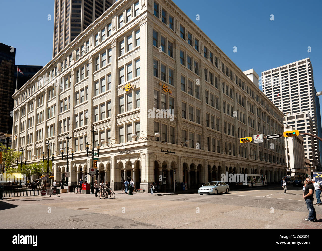 Die Bucht unternehmen Gebäude im Stadtzentrum von Calgary, Kanada Stockfoto