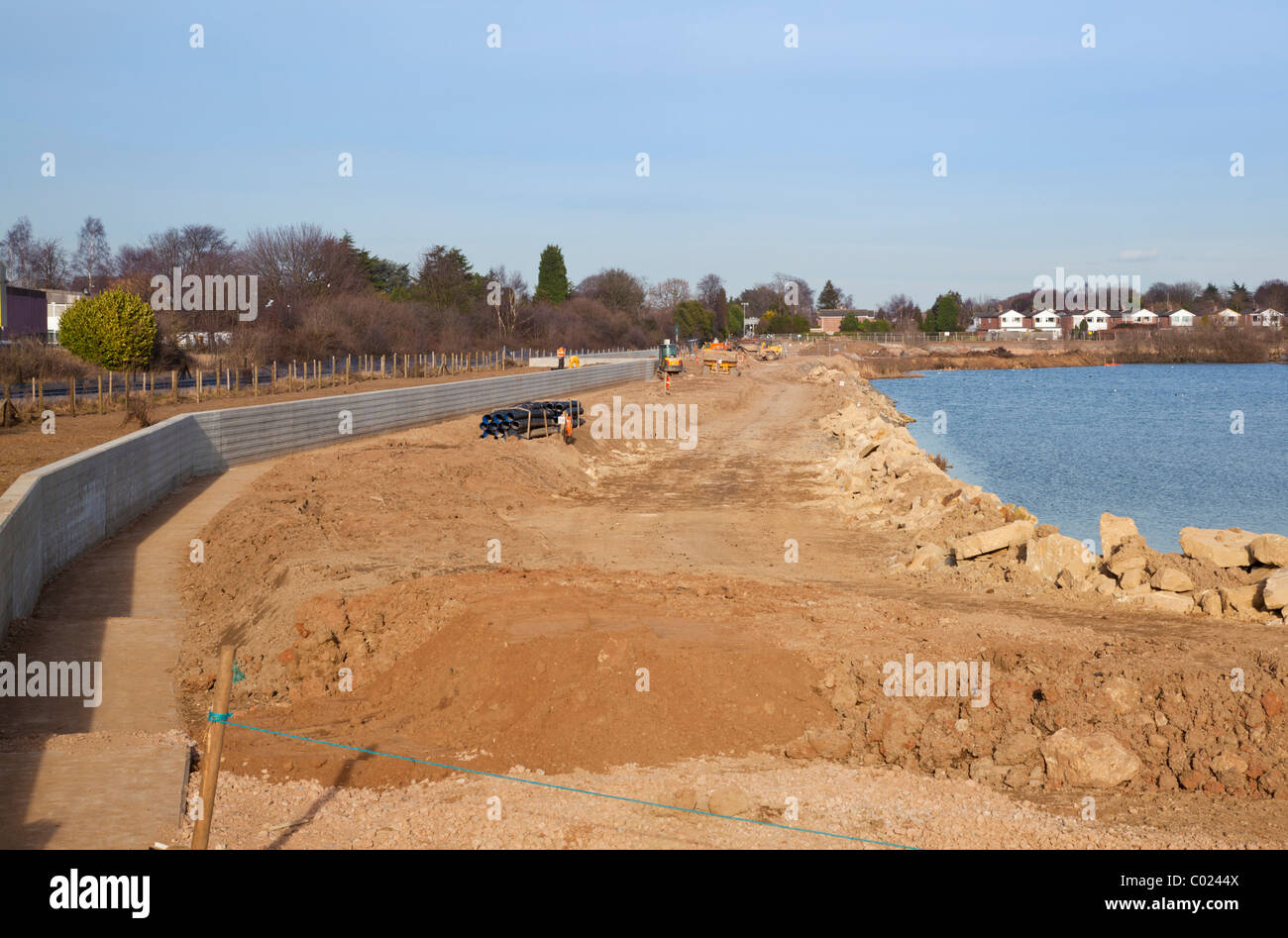 Wesentliche neue Hochwasserschutzanlagen Attenborough Naturschutzgebiet Nottingham Nottinghamshire England UK GB EU Europa Stockfoto