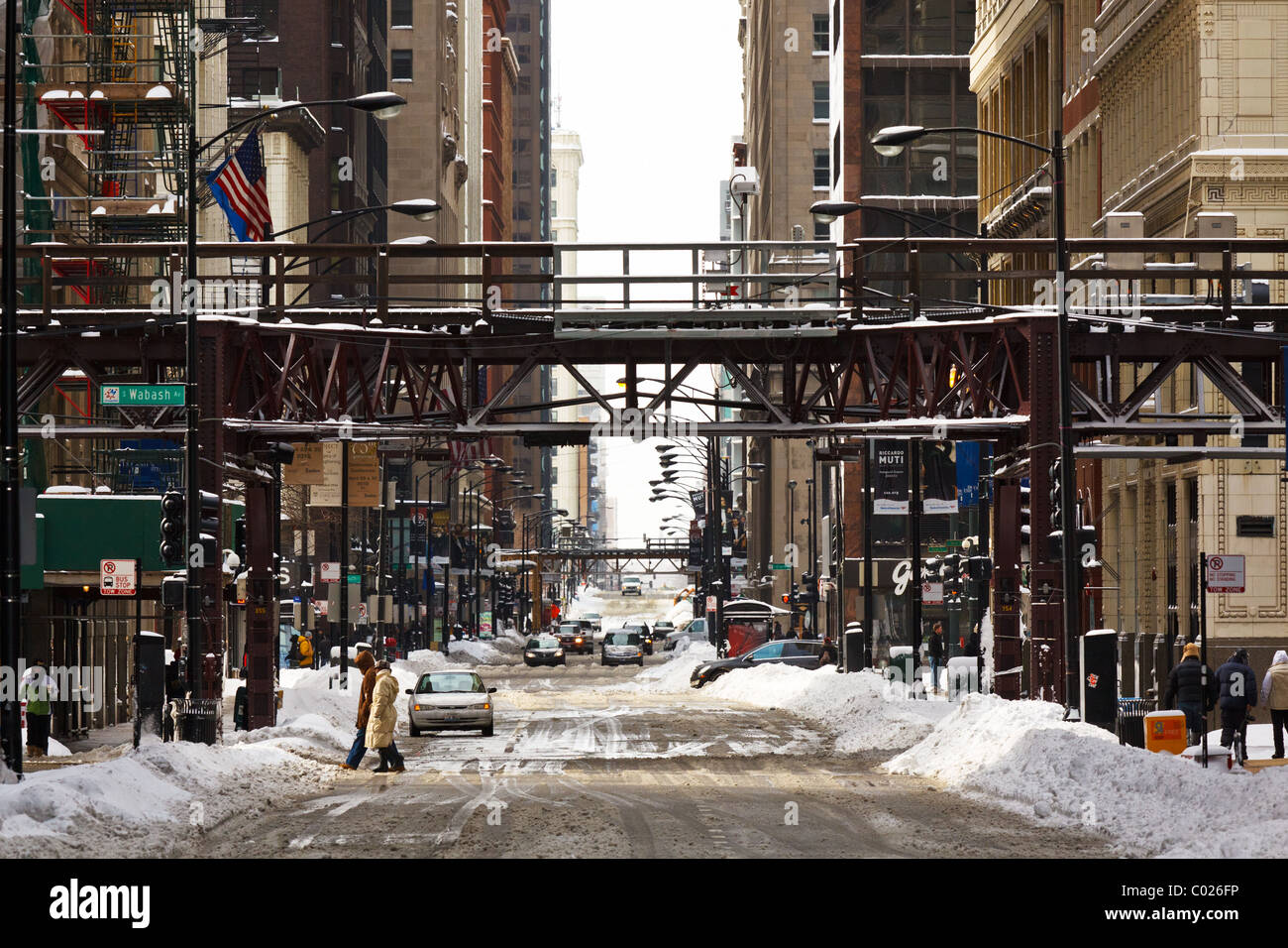 Schaut Jackson Boulevard nach 2011 Chicago Blizzard Stockfoto