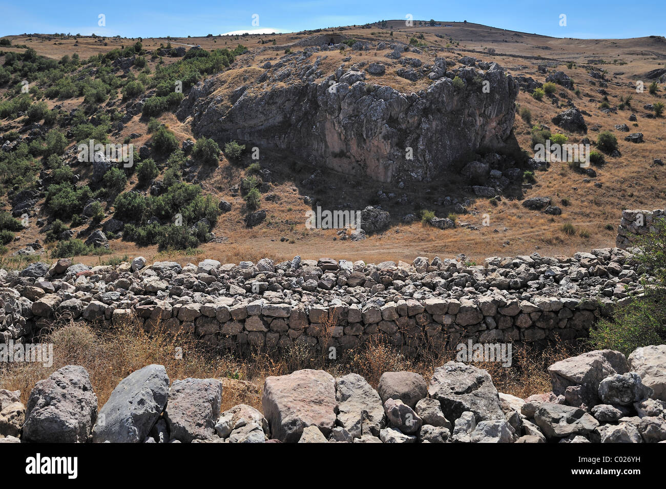 Außenwände des Büyük Kale, Boğazköy, Türkei 101003 38722 Stockfoto