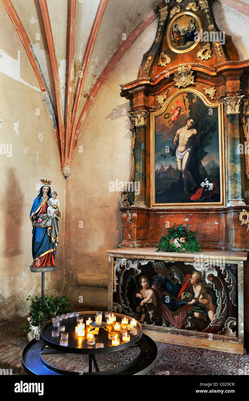 Sebastian Chapel, Welfenmuenster, ehemalige Abteikirche von Steingaden Abtei, Steingaden, Pfaffenwinkel, Bayern, Deutschland, Europa Stockfoto