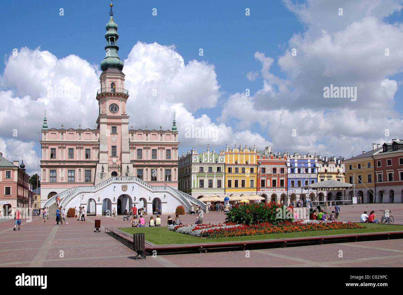 Rathaus in Zamosc, Polen Stockfoto