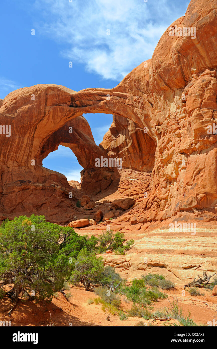 Doppelbogen, Arches-Nationalpark, Utah, USA Stockfoto