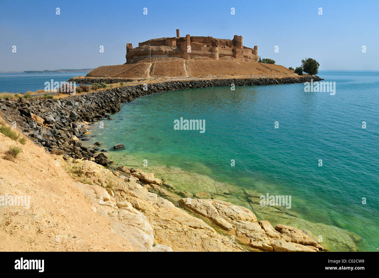 Historische Burg von Qalaat Jabar Assad See, Euphrat, Syrien, Naher Osten, West-Asien Stockfoto