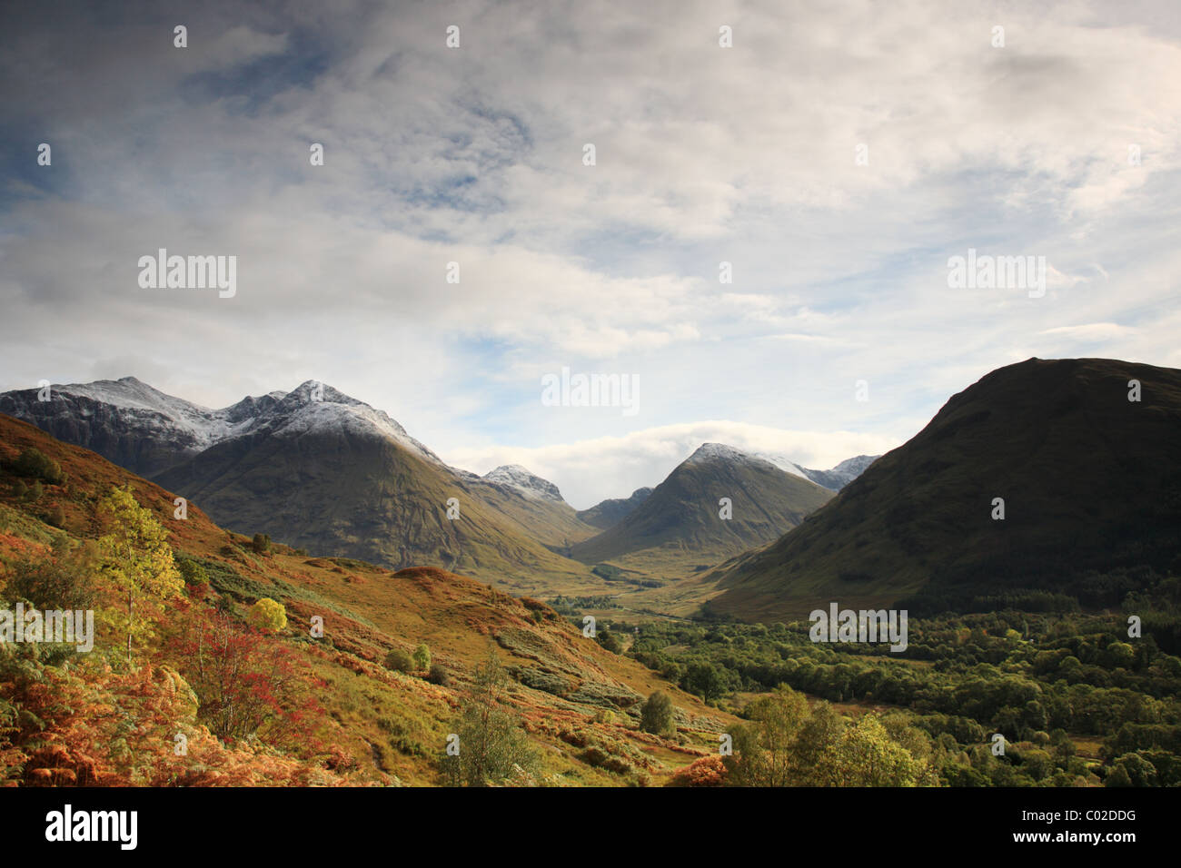 Blick auf die Berge von Glencoe in Schottland Stockfoto