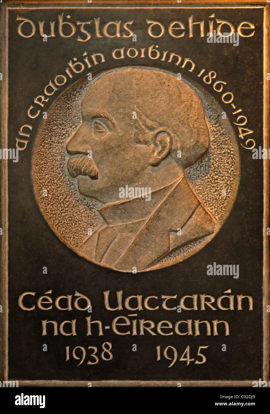 Douglas Hyde erste Präsidentin von Irland plaque Stockfoto