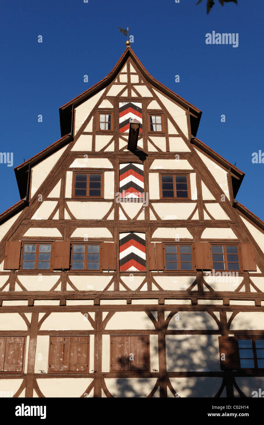 Siebendaecherhaus Gebäude, Memmingen, Unterallgaeu District, Allgäu, Schwaben, Bayern, Deutschland, Europa Stockfoto