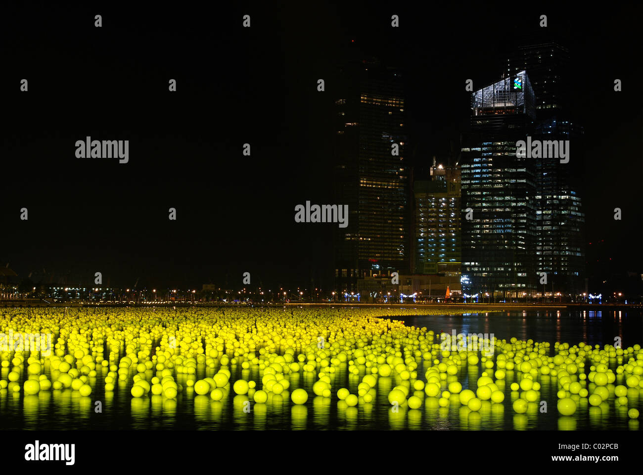 Skyline von Singapur am Neujahrstag, Singapur Stockfoto