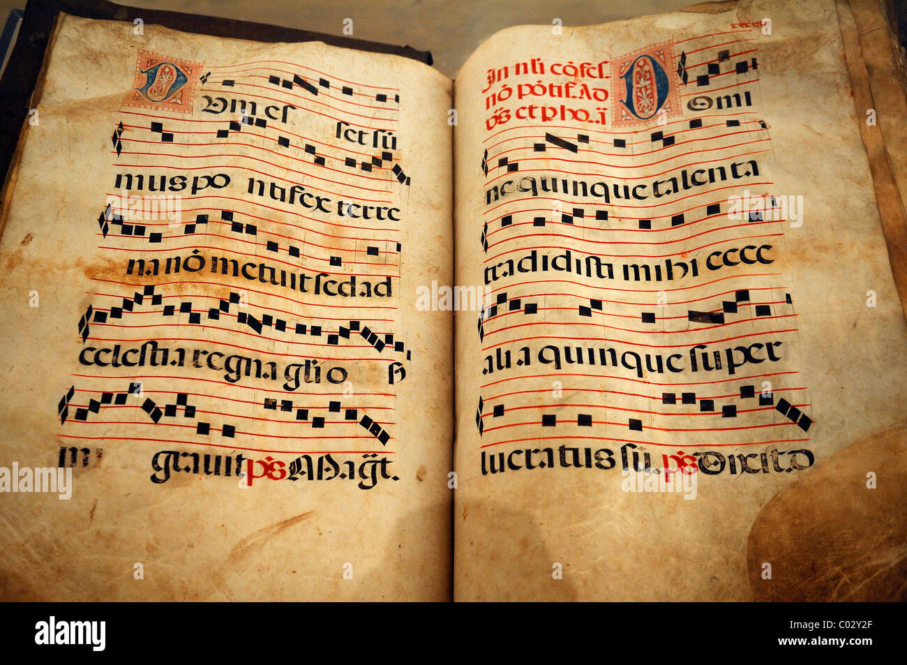 Seiten aus einem Buch der Chor aus Süddeutschland, 17. Jahrhundert, Geigenbaumuseum Violine Museum, Ballenhausgasse 3, Mittenwald Stockfoto
