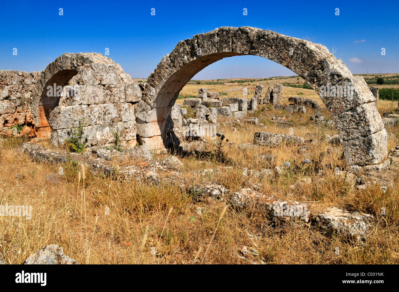 Byzantinischen Ruinen an die archäologische Stätte von Ba'uda, Baude, Baouda, Syrien, Nahost, Westasien Stockfoto