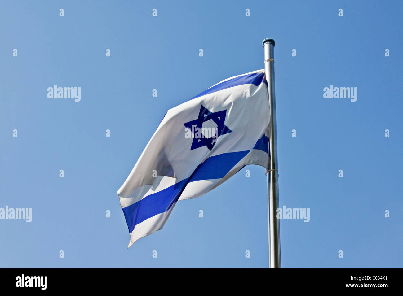 Flagge des Staates Israel Stockfoto