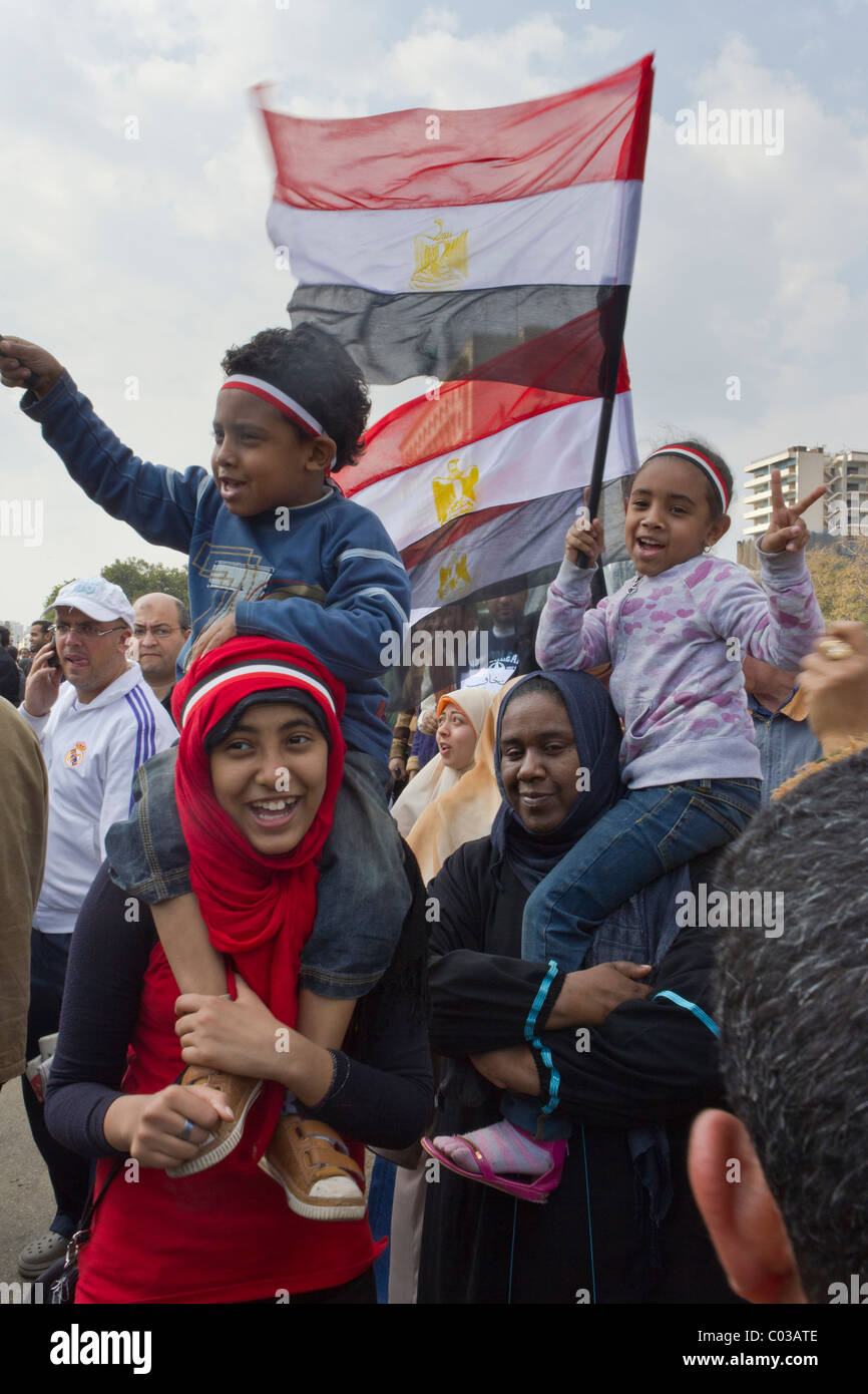 Anti-Mubarak-Demonstranten auf dem Tahrir Platz, Kairo, Ägypten Stockfoto