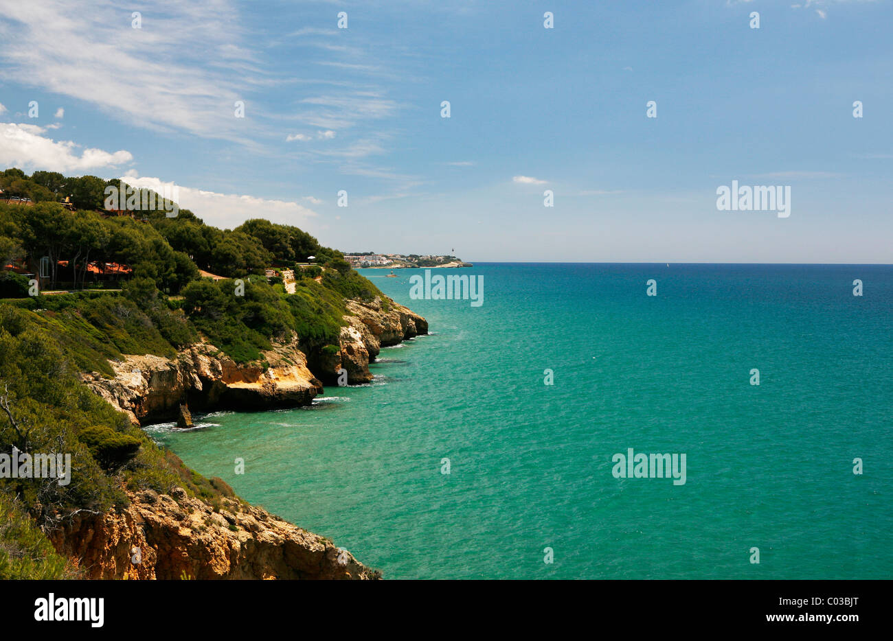 Mittelmeerküste in Tarragona, Katalonien, Spanien, Europa Stockfoto