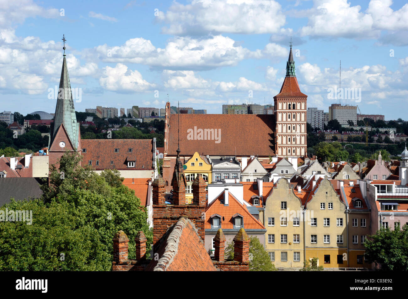 Dom und Altstadt, Blick vom bischöflichen Burg, Allenstein, Olsztyn ...