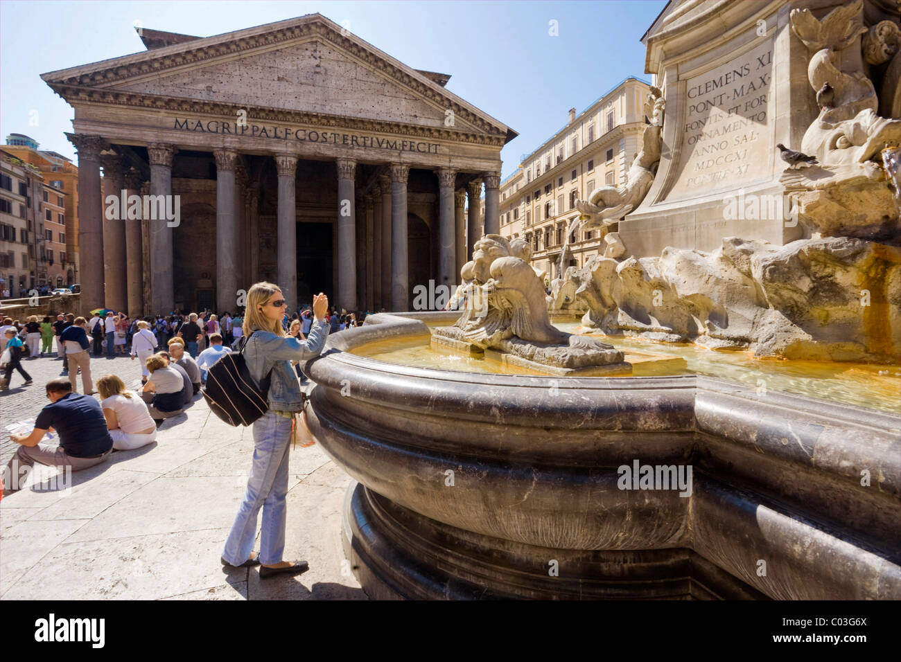 Pantheon auf der Piazza della Rotonda, Rom, Italien, Europa Stockfoto