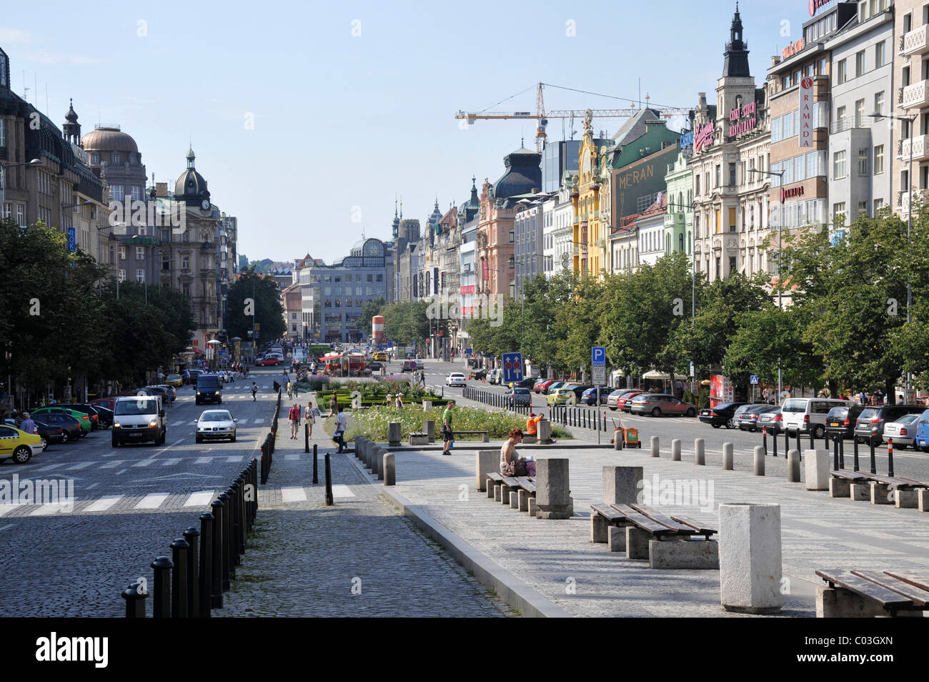 Wenzelsplatz, Altstadt, Prag, Tschechische Republik, Europa Stockfoto