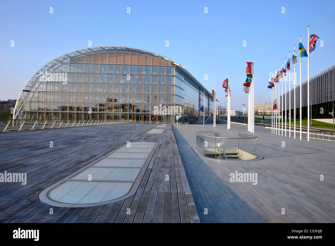 Europäische Investitionsbank, Boulevard Konrad Adenauer Straße, Viertel Kirchberg, Luxemburg-Stadt, Europa Stockfoto
