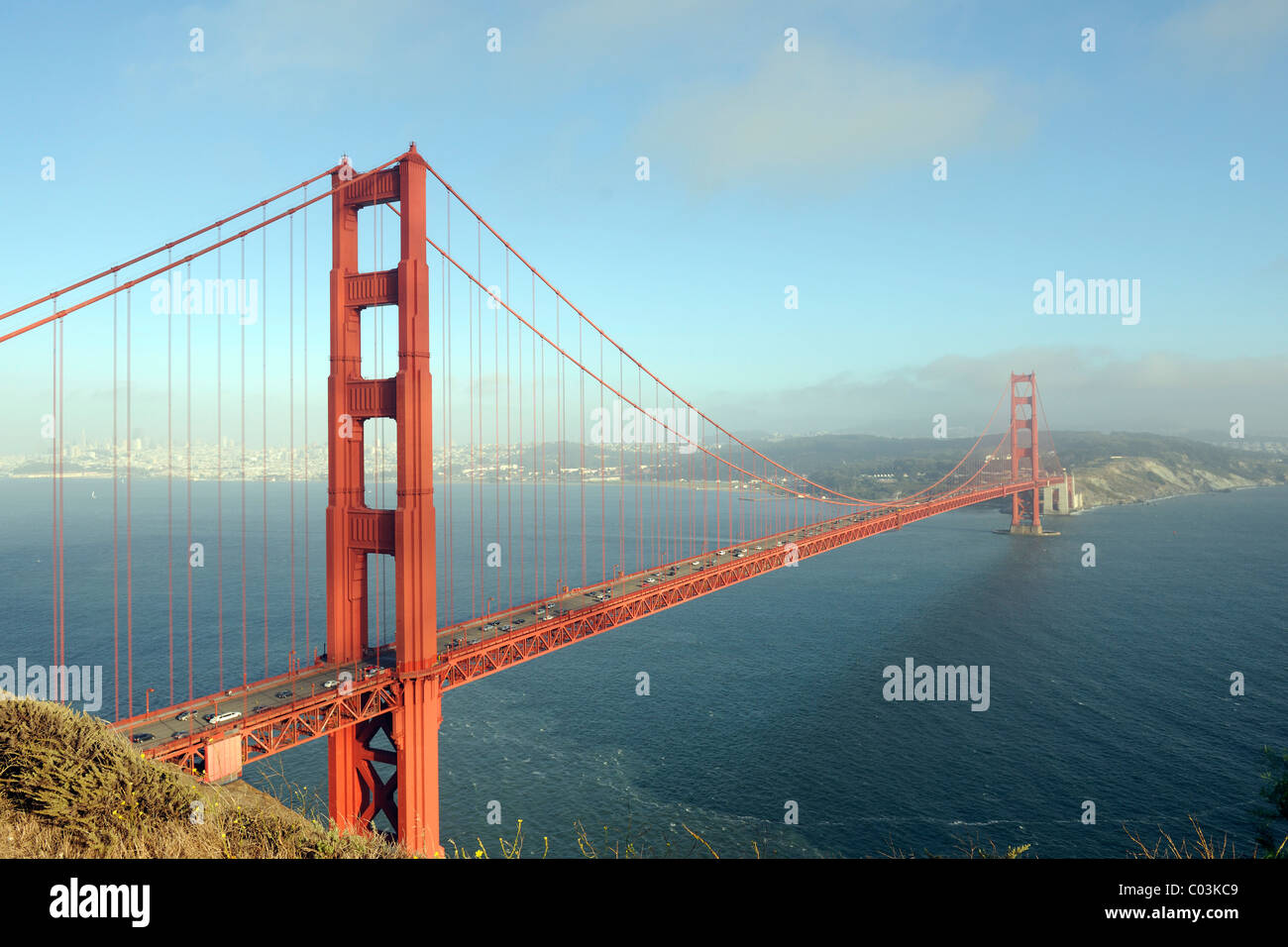 Golden Gate Bridge bei Sonnenuntergang, San Francisco, Kalifornien, USA, Nordamerika Stockfoto