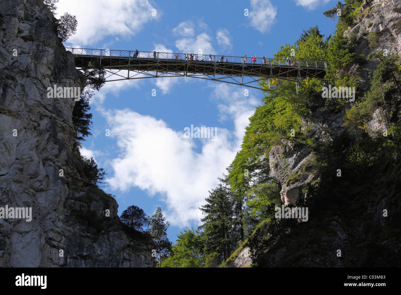 Marias Brücke über die Poellat Schlucht, Schwangau, Ostallgaeu, Allgäu, Schwaben, Bayern, Deutschland, Europa Stockfoto
