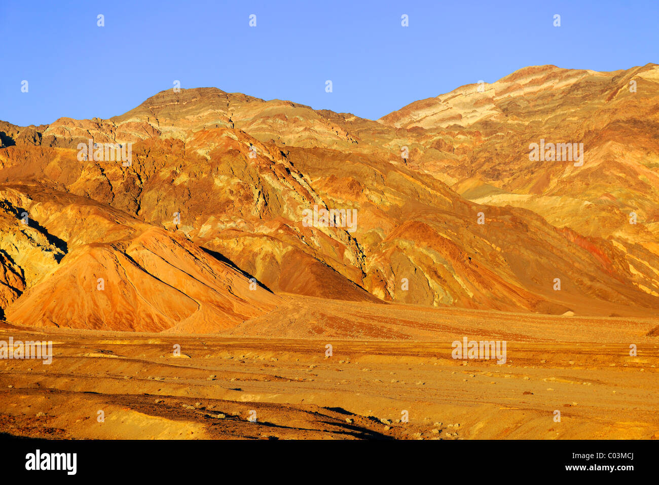 Felsformationen an Künstler Fahrt bei Dämmerung, Death Valley Nationalpark, Kalifornien, USA, Nordamerika Stockfoto