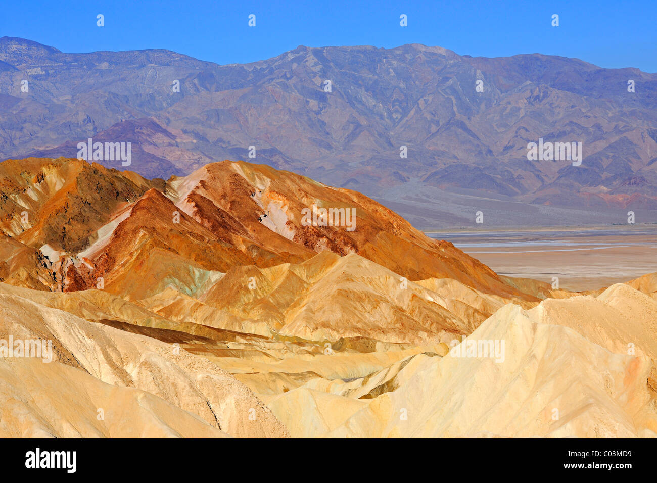 Felsformationen in den Morgen, Zabriske Punkt, Death Valley Nationalpark, Kalifornien, USA, Nordamerika Stockfoto