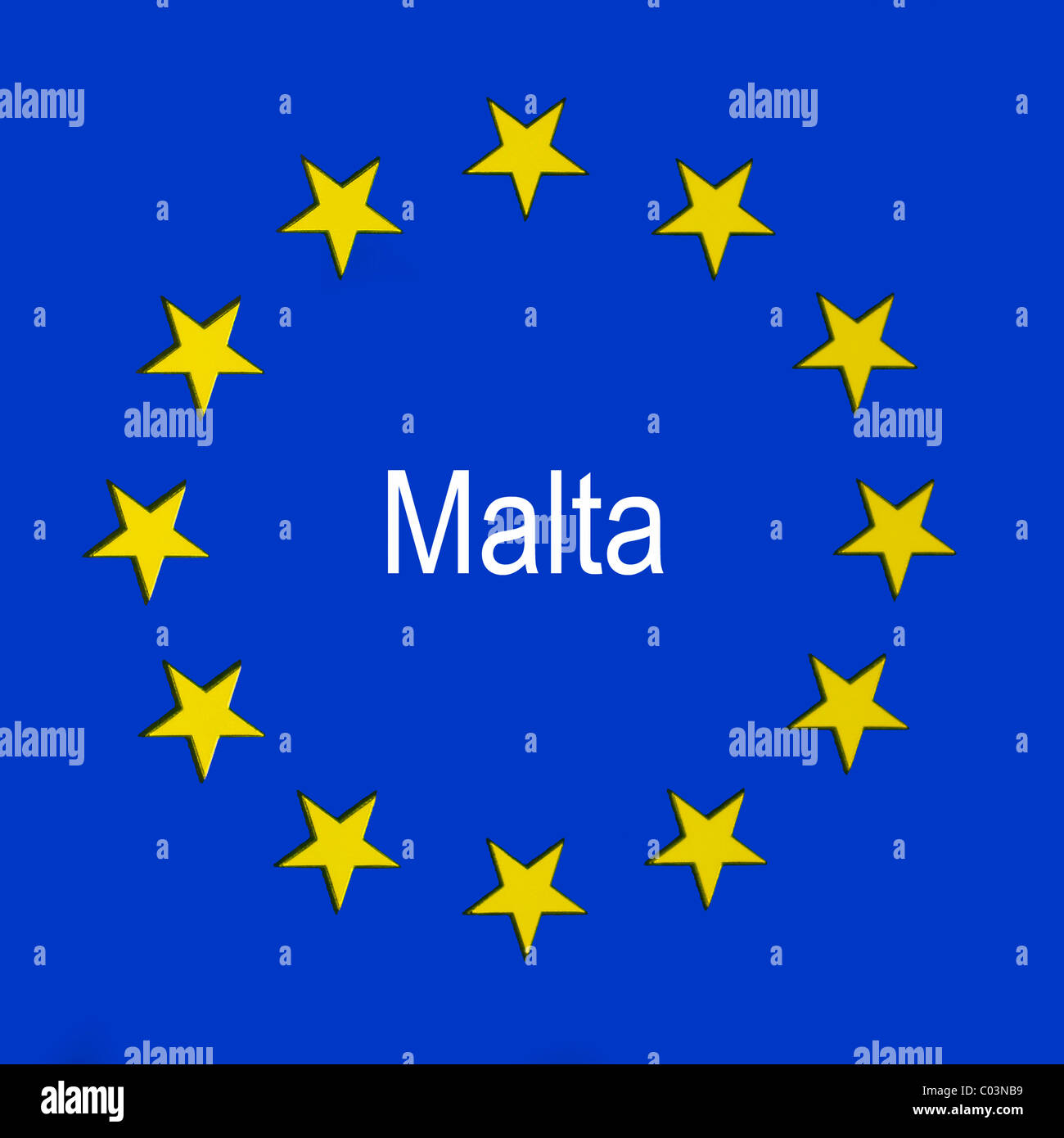 Malta in der EU-Flagge Stockfoto