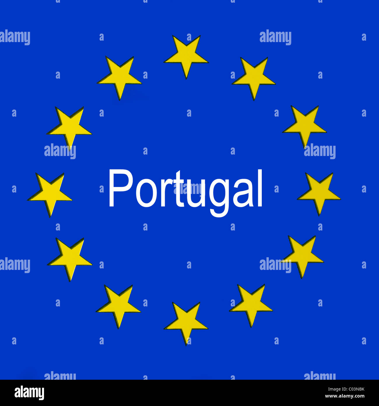 Portugal in der EU-Flagge Stockfoto