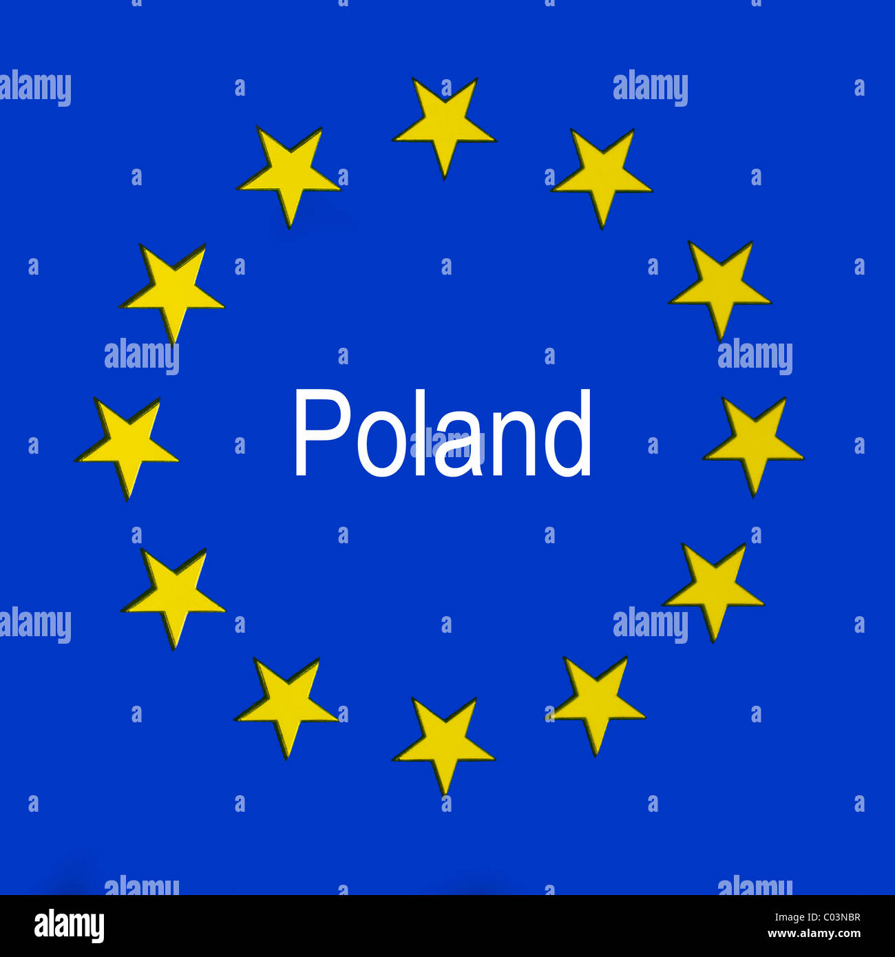 Polen in der EU-Flagge Stockfoto