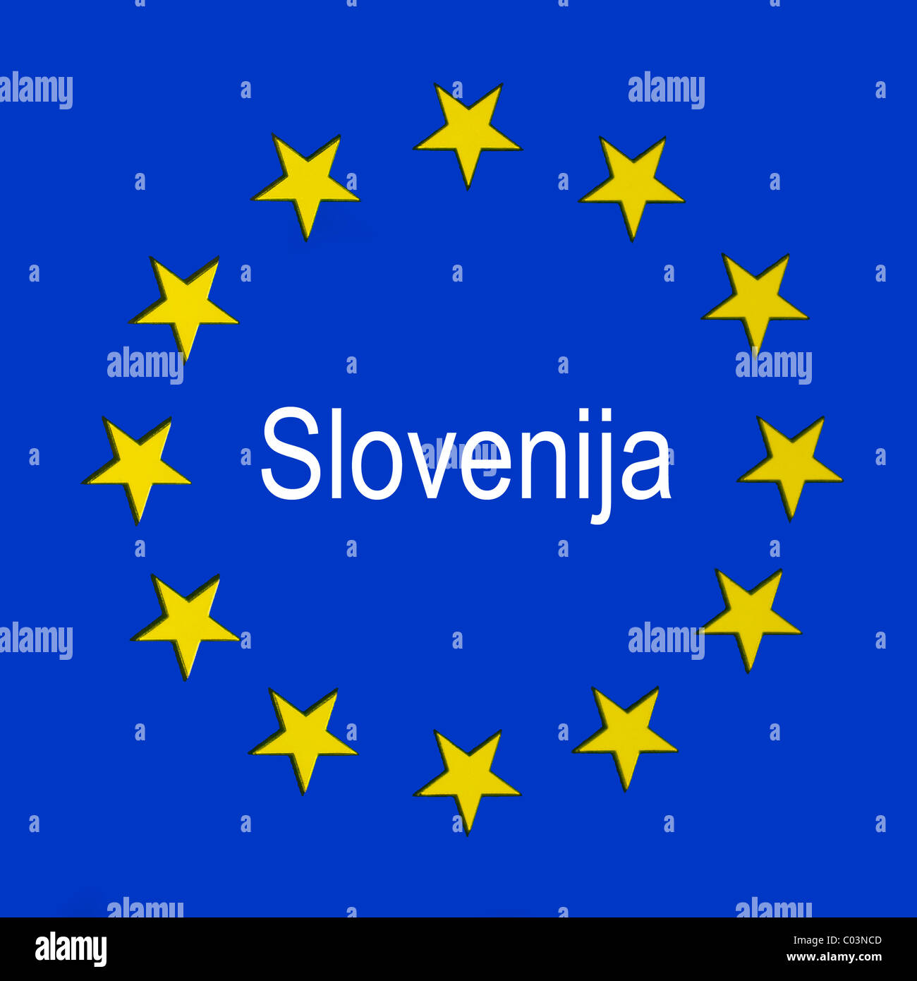 Slowenien in der EU-Flagge Stockfoto