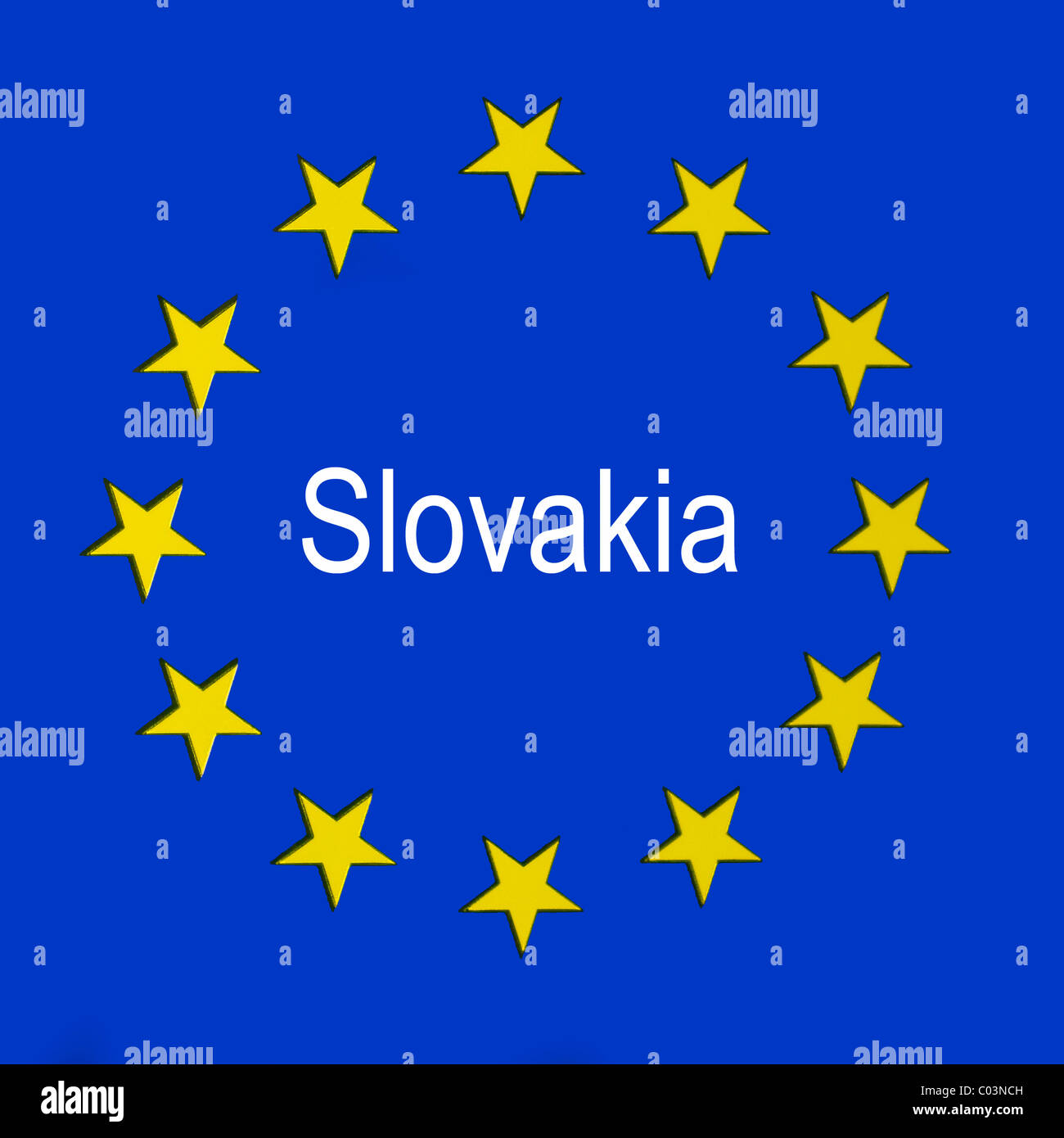 Slowakei in der Europäischen Union Flagge Stockfoto