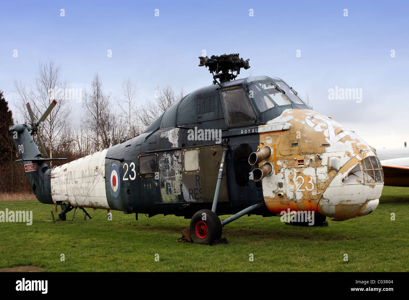 Eine ausgemusterte Hubschrauber Stockfoto