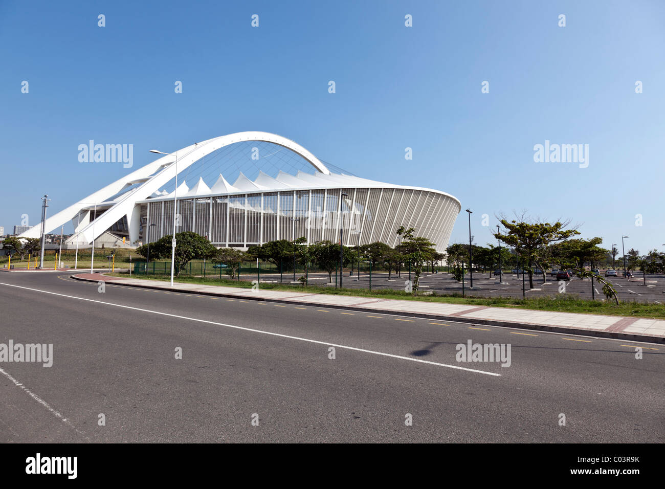 Das Moses Mabhida Stadion für die Fußball-WM 2010 errichtet. Durban-Südafrika Stockfoto