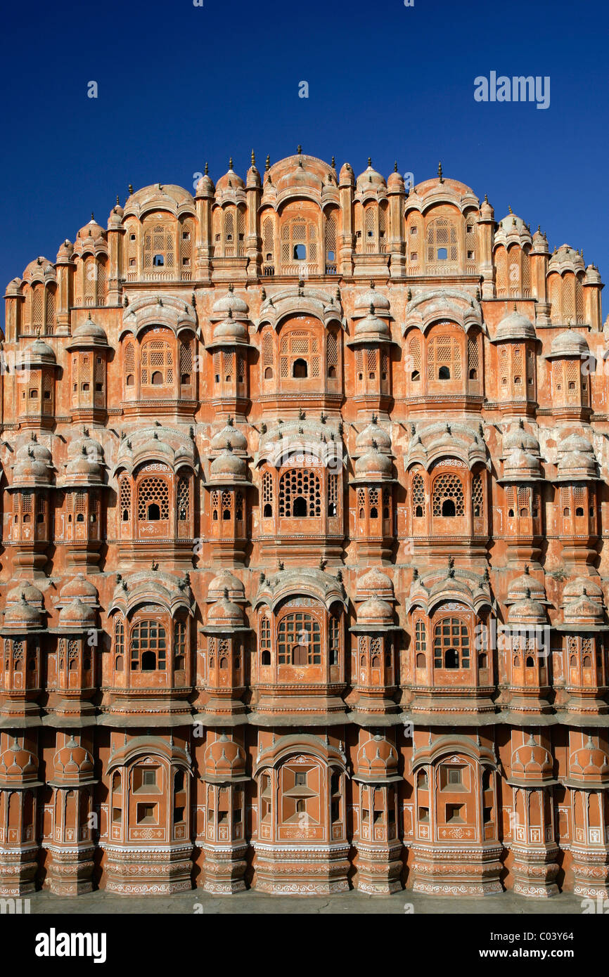 Indien, Rajasthan, Jaipur, Palast der Winde Stockfoto